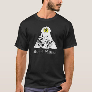 T-shirt Halloween Fantôme de musique de feuille