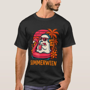 T-shirt Halloween Fantôme Funny Halloween Flamant rose d'é