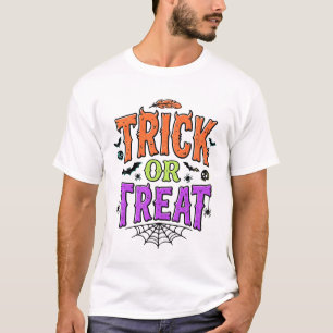 T-shirt Halloween Farce Traitement Drôle Toile d'araignée