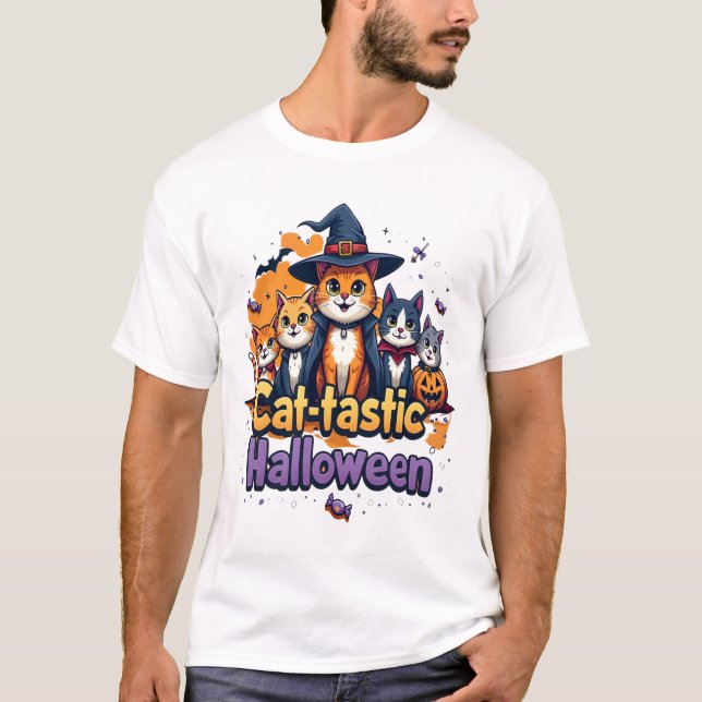 T-shirt Halloween félin fantastique (Devant)