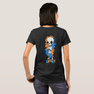 T-shirt Halloween femme squelette mignon sournois