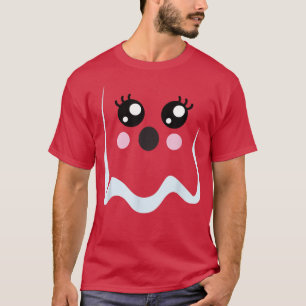 T-shirt Halloween Fille Fantôme Eyelashes Ghoul Face drôle