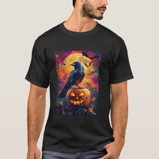 T-shirt Halloween Filles Design Boys Crow Citrouille Kids 