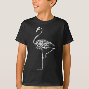 T-shirt Halloween Flamant rose squelette