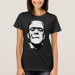 T-shirt Halloween Frankenstein Monster Noir Et Blanc