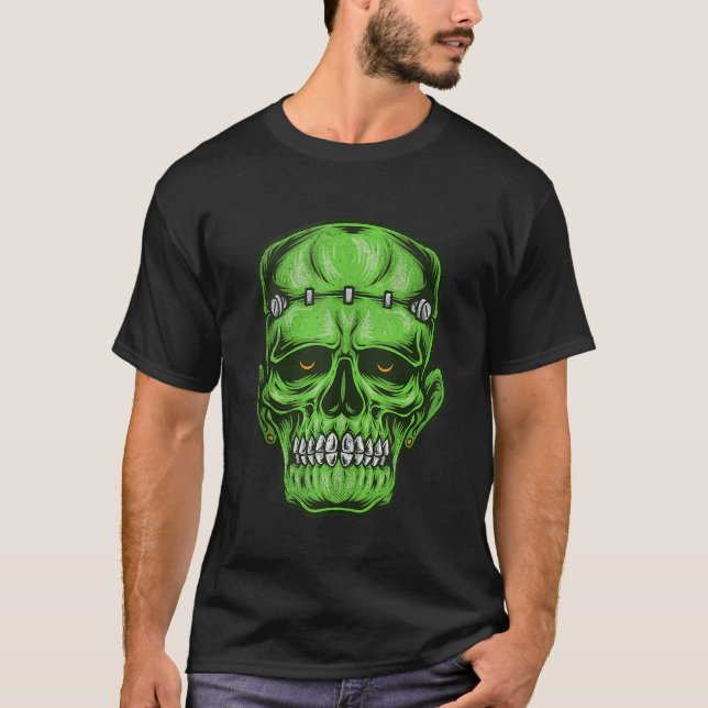 T-shirt Halloween Frankenstein Vêtements Monstre Visage (Devant)