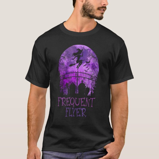 T-shirt Halloween Frequent Flyer In The Cemetery Lazy Cost (Devant)