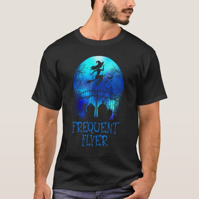 T-shirt Halloween Frequent Flyer In The Cemetery Lazy Cost (Devant)