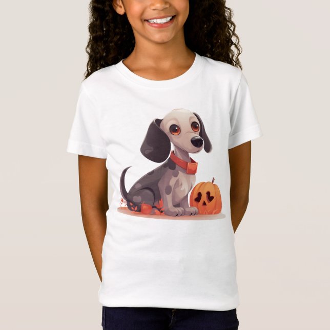 T-Shirt Halloween Funny Dachshund (Devant)