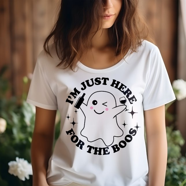 T-SHIRT HALLOWEEN FUNNY JE SUIS JUSTE ICI POUR LE GHOST DE (Créateur téléchargé)