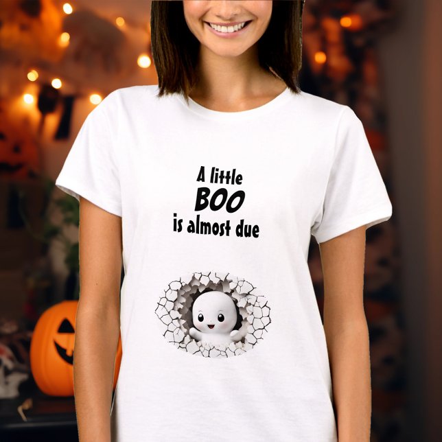 T-shirt Halloween Funny Peeking Ghost Baby Faire-part (Halloween Funny Peeking Ghost Baby Announcement T-Shirt)