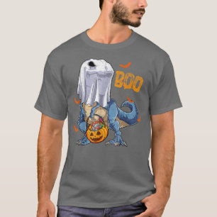 T-shirt Halloween Funny Skeleton Riding Mummy Dinosaur