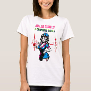 T-shirt Halloween Funny Zombie Infirmière "Courbes de tueu