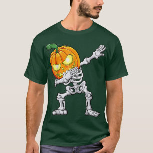 T-shirt Halloween garçons Dabbing Skeleton Citrouille effr