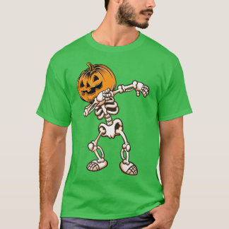 T-shirt Halloween garçons Dabbing Skeleton Citrouille effr