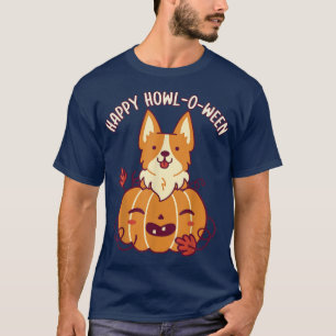 T-shirt Halloween garçons et filles Corgi en Hallowee Citr
