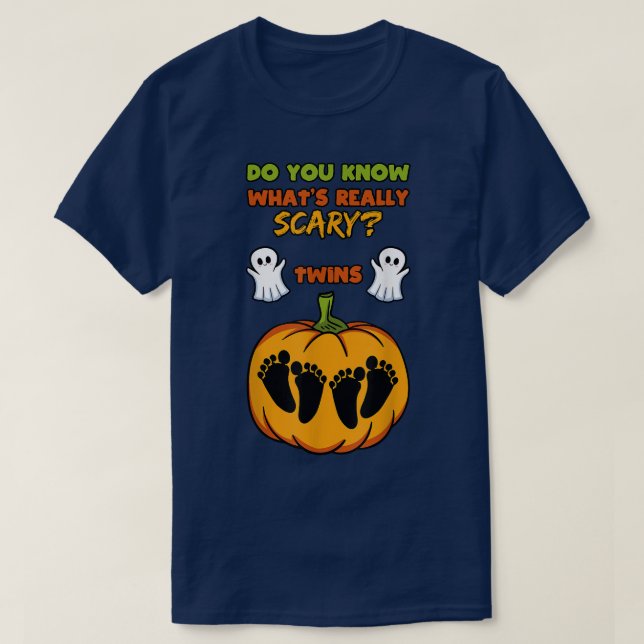 T-shirt Halloween Genre Reveillez Twins Baby shower Party (Design devant)