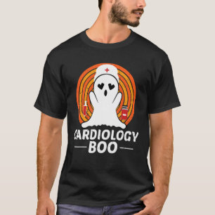 T-shirt Halloween Ghost Cardiology Boo Nurse Ghost Figurin