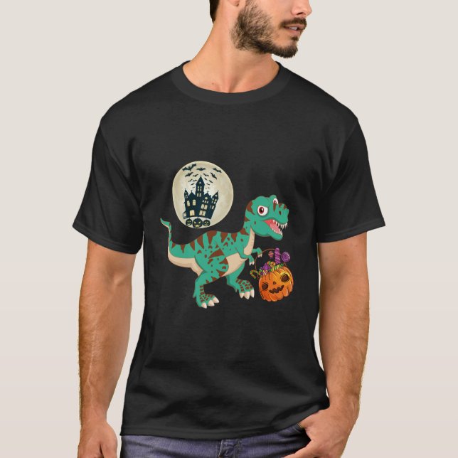 T-shirt Halloween Ghost Dinosaur T rex Scandale (Devant)