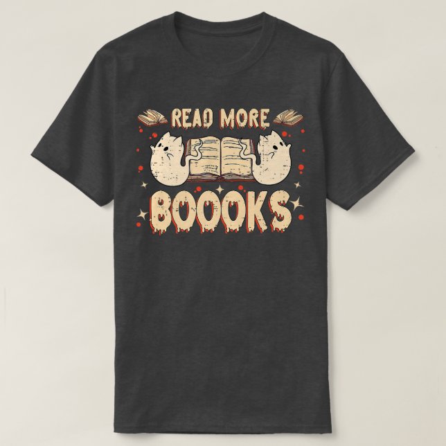 T-shirt Halloween Ghost Livres Lire Livres Librairie C (Design devant)
