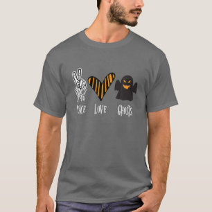 T-shirt Halloween Ghost Outfit Hommes Femmes Enfants Paix