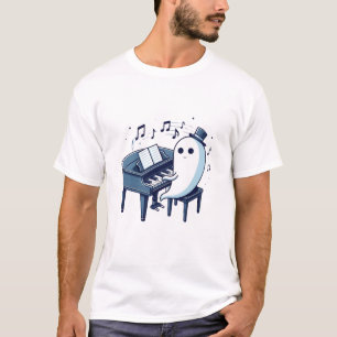 T-shirt Halloween Ghost Piano Cute Musique Éffrayante amou