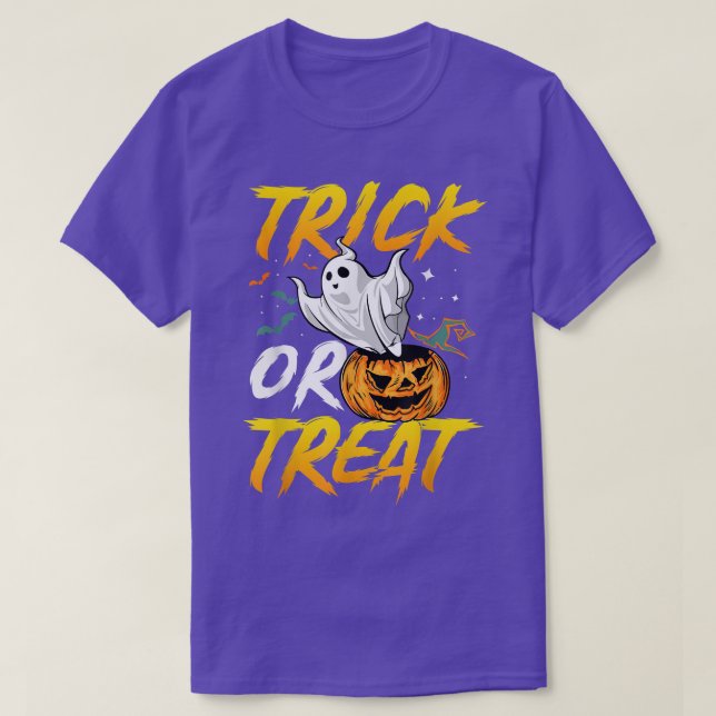 T-shirt Halloween Ghost Scary Citrouille Garçons Filles En (Design devant)