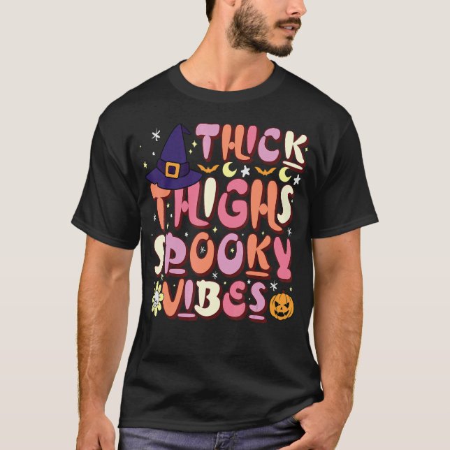 T-shirt Halloween Ghost Thick Thick Thick Vibes Éffrayant  (Devant)
