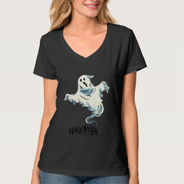 T-shirt Halloween Ghosts Phantom Scklook Nice (Devant)