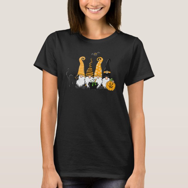 T-shirt Halloween Gnomes mignonne Automne Citrouille Autom (Devant)