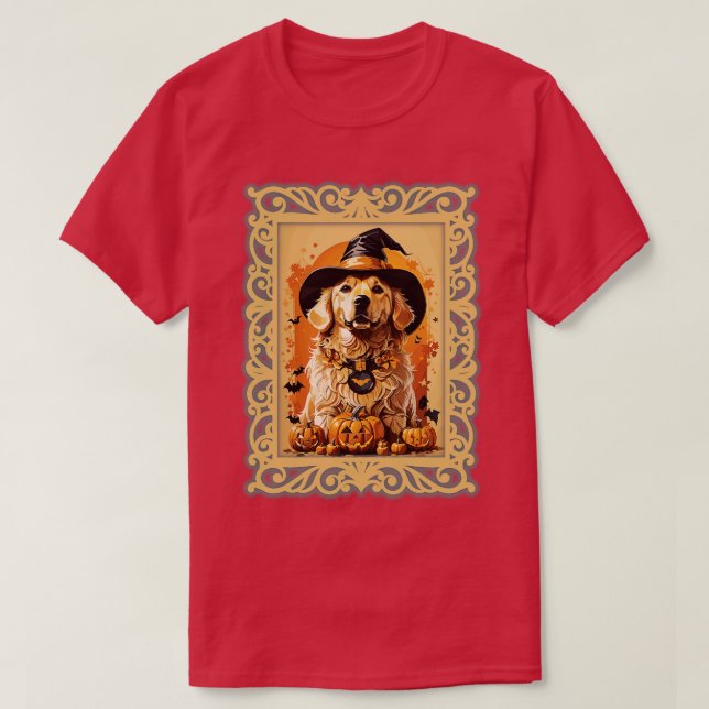 T-shirt halloween golden retiever (Design devant)