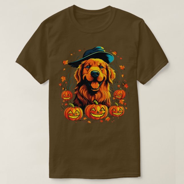 T-shirt Halloween Golden Retriever (Design devant)