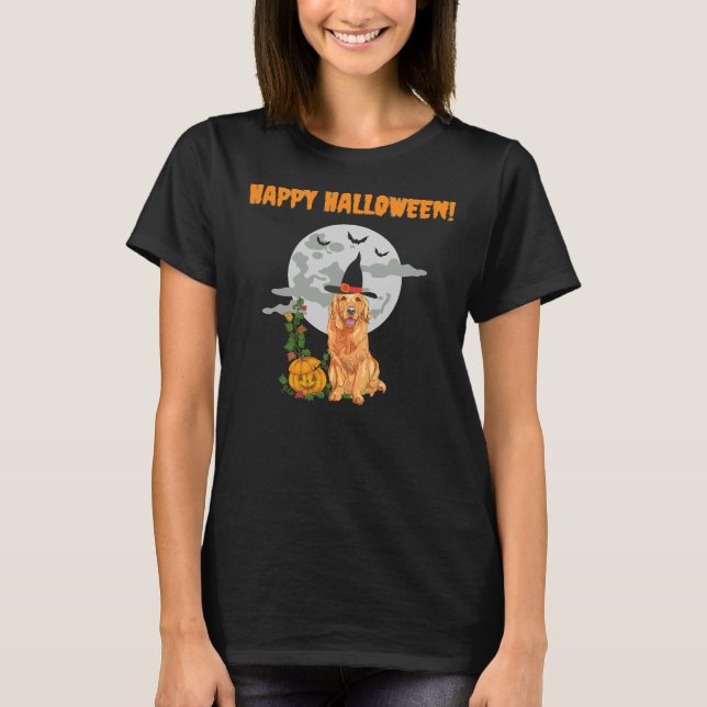 T-shirt Halloween Golden Retriever (Devant)
