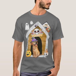 T-shirt Halloween Golden Retriever Chien sorcière Haunch M