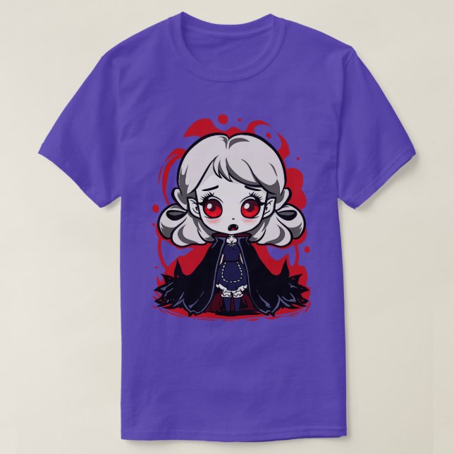 T-shirt Halloween Goth Chibi Vampire Girl (Design devant)