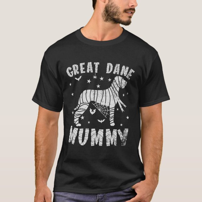T-shirt Halloween Great Dane Mummy (Devant)