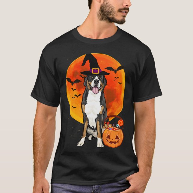 T-shirt Halloween Greater Swiss Mountain Dog Jack O Lanter (Devant)
