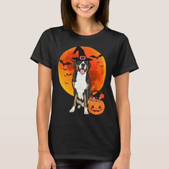 T-shirt Halloween Greater Swiss Mountain Dog Jack O Lanter (Devant)