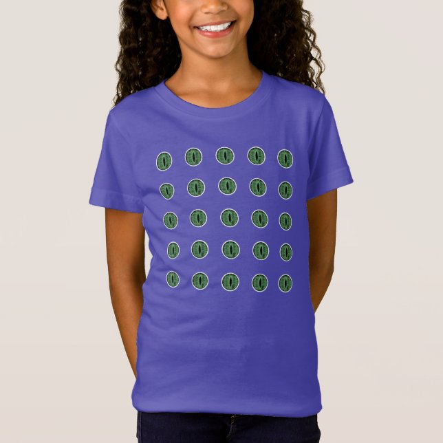 T-Shirt Halloween Green Polka Dot Eyes (Devant)