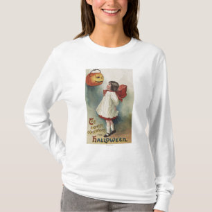 T-shirt Halloween GreetingGirl en rouge et blanc