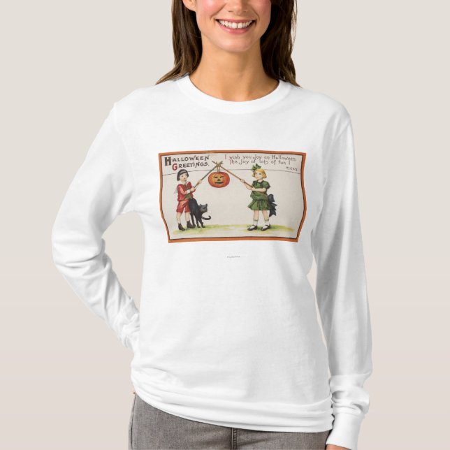 T-shirt Halloween GreetingPumpkin sur le bâton (Devant)