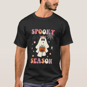 T-shirt Halloween Groovy Drôle Mignon Fantôme Saison Ensor