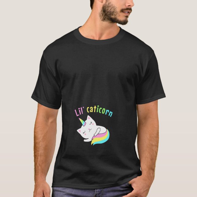 T-shirt Halloween Grossesse Faire-part Lil Unicorne Chat C (Devant)