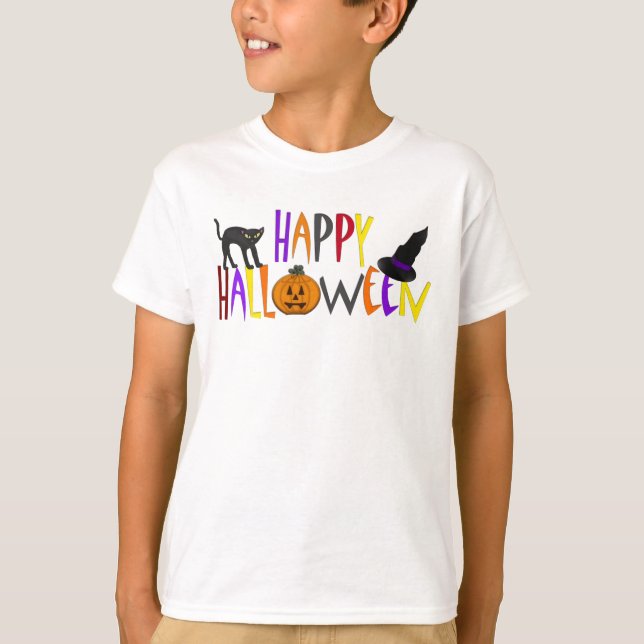 T-shirt Halloween heureux coloré (Devant)