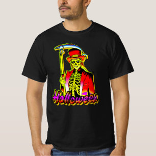 T-shirt Halloween Horreur Rouge Jaune Griffe Reaper Monste