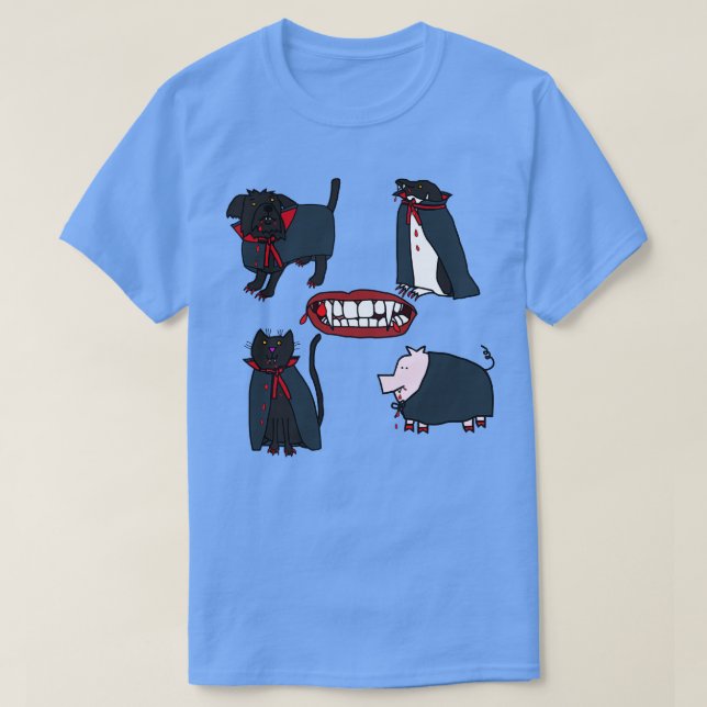 T-shirt Halloween Horreur Vampire mignonne Animaux (Design devant)
