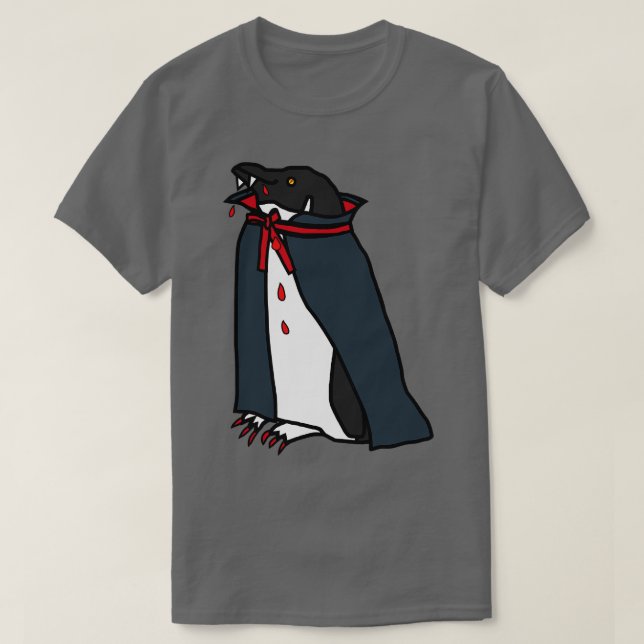 T-shirt Halloween Horreur Vampire Penguin (Design devant)
