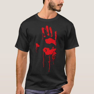 T-shirt Halloween Horreur Zombie Costume Top Bloody Handpr