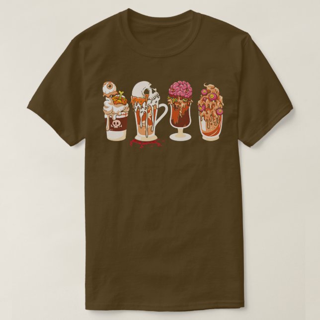 T-shirt Halloween Horror Coffee Halloween Graphisme (Design devant)
