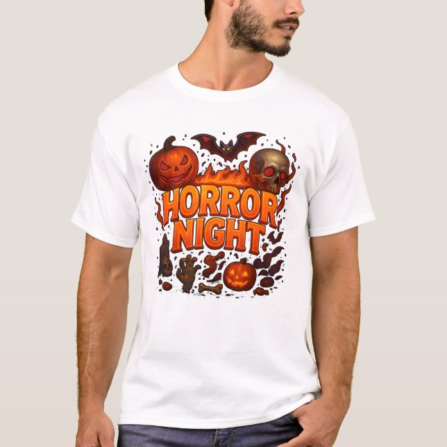 T-shirt Halloween Horror Cool de nuit (Devant)